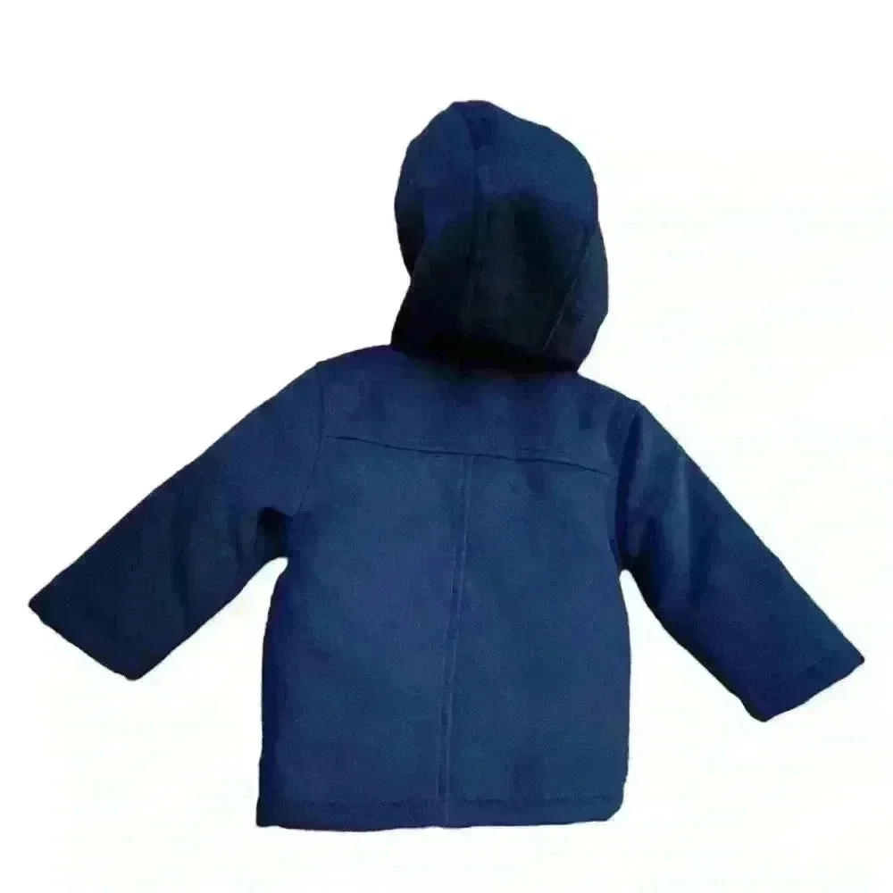 NWT OshKosh navy blue hooded boy’s peacoat 12 mos.
